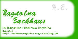 magdolna backhaus business card